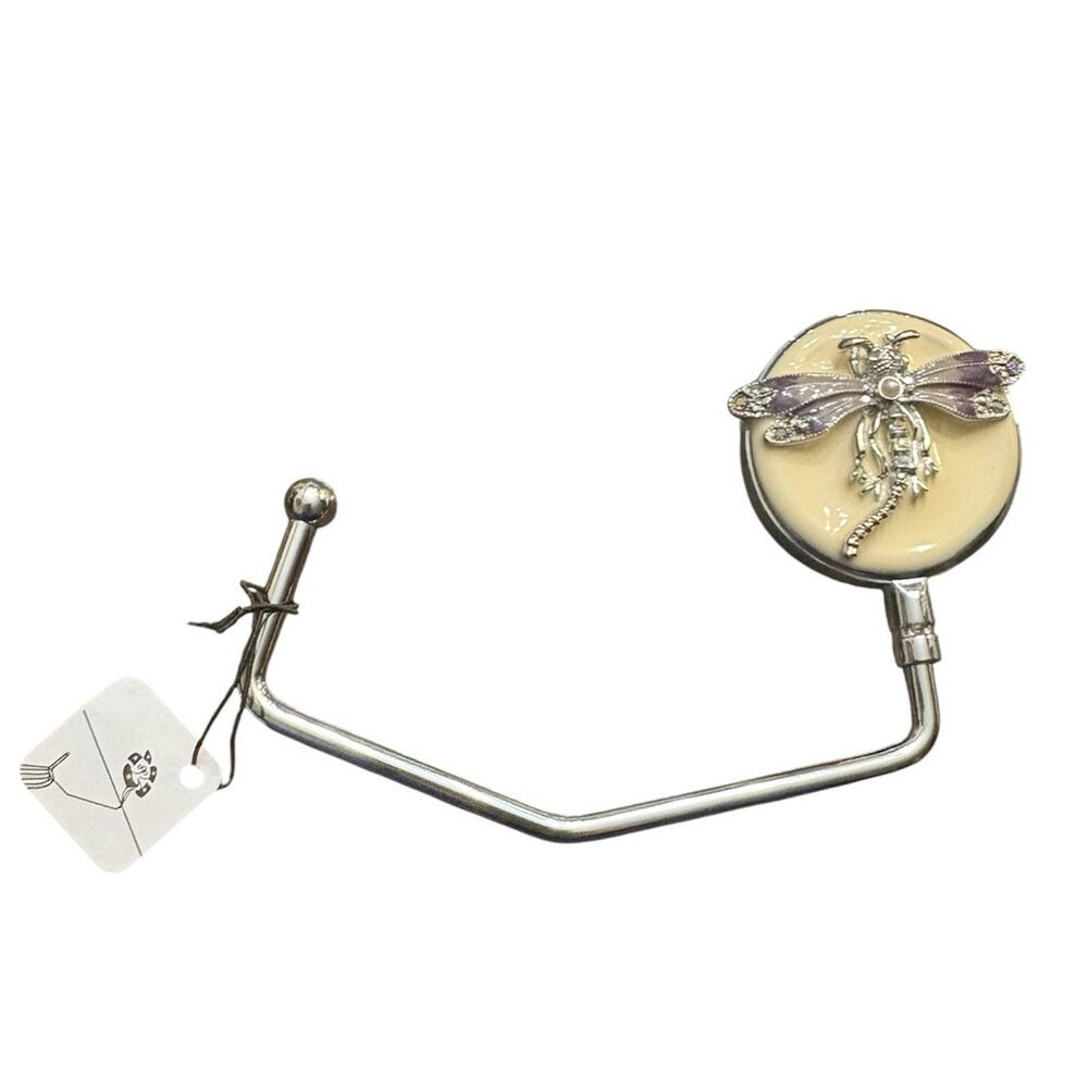 SPRING STREET CRYSTAL DRAGONFLY PURSE HOOK HANDBAG HOLDER NEW - Picture 2 of 3